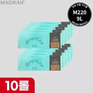 [매직롤] 매직캔 정품 3겹 리필 그린 로고 220R10G (M220 M220NS) 전용 리필휴지통 쓰레기통