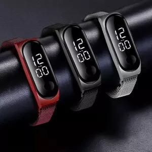 LED 스크린 남자 여자 스포츠 메탈 방수 손목시계