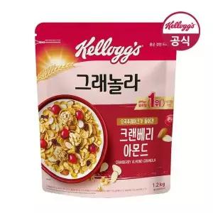 [켈로그] 크랜베리 아몬드 그래놀라 1200g 1개