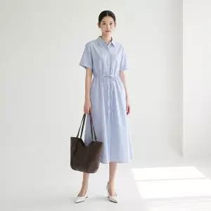 스트라이프 셔츠 롱 원피스 AS2WO591