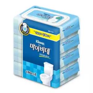 물티슈 마이비데 물티슈 화장실 크리넥스)마이비데(46매x4)캡형