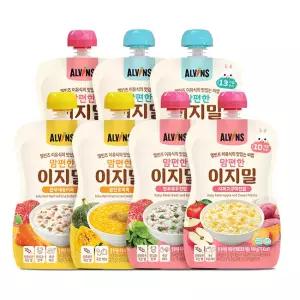 엘빈즈 맘편한이지밀 실온이유식파우치형 중~기 100g x 10개 4종 택1 3505706