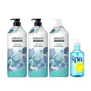 케라시스 퍼퓸 그린 릴리 샴푸, 1L, 2개+린스, 1L, 1개+두피스파 샴푸, 500ml, 1개
