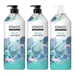 케라시스 퍼퓸 그린 릴리세트(샴푸, 1L, 2개 + 린스, 1개)