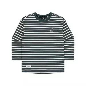 [캉골키즈]클럽로고 롱 슬리브 스트라이프 티셔츠 SC 0006 그린