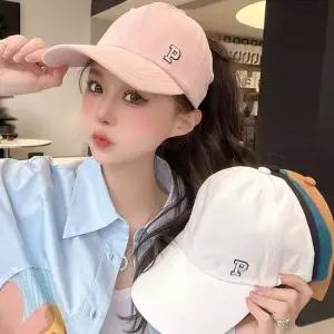 P 로고 볼캡 포니테일 야구모자 캐주얼 패션 여자