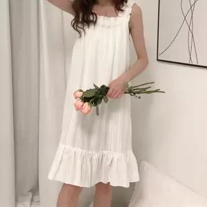 순면 나시 프릴 원피스 잠옷 홈웨어 [BJQ77952]