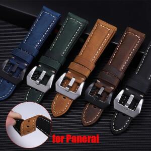 Panerai 고품질 소 가죽 크레이지 호스 스트랩 남자 스포츠 팔찌 시계 밴드 20mm 26mm에 대한