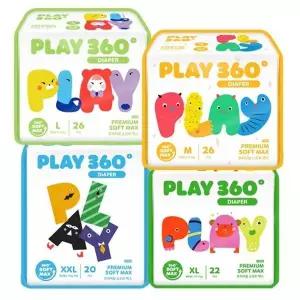 [한예지]PLAY 360도 프리미엄 팬티 기저귀 4팩 6-17kg (3~6단계)