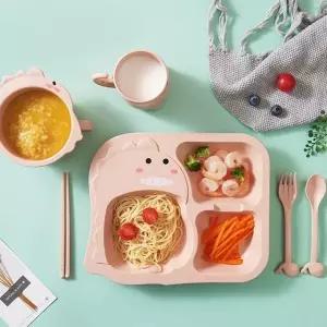 공룡 식기 세트 유아 아기 어린이 흡착 이유식 용기