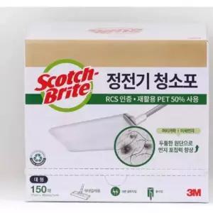 3M 스카치브라이트 정전기 청소포 대형 대용량 재활용 PET 150매 - 1개