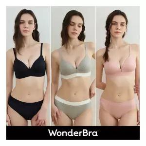 Wonderbra 볼륨스포츠 아웃밴드 브라팬티 6종 멜란지그레이+핑크+블랙 WBW6O010204T 812481