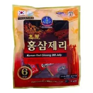 6년 홍삼젤리 200g x 4봉지 홍삼 젤리 캬라멜 정 농축액 인삼 고려 캔디 차 과자 간식 선물용