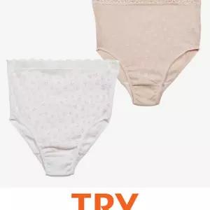 (트라이) 위생적인 면100 패턴 디자인 레이스 밴드 임부 팬티임산부 산모 속옷 임신 삼각 패션