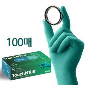 안셀 터치앤터프 92-600 내화학 니트릴장갑 6.3g 100매 S,M,L,XL 실험실,연구실,병원,약국