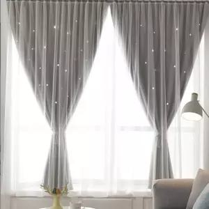붙이는 펀칭 암막커튼 120X150 별빛햇살 무타공커튼
