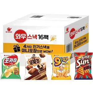 오리온 와우스낵 선물세트 16팩 포카칩 + 꼬북칩 ... 1세트