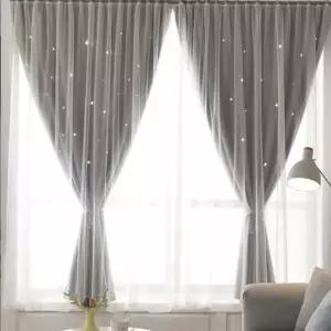 [무료배송] 붙이는 펀칭 암막커튼 120X150 별빛햇살 무타공커튼