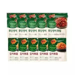 비비고 무말랭이 무침 110g x5개+김치볶음 80g x5개