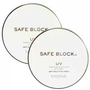 미샤 MISSHA 세이프 블록 RX 커버 톤업 썬쿠션 SPF50+ 12g 2개