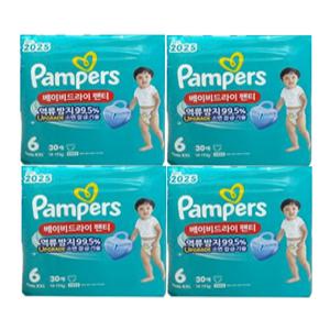 팸퍼스 베이비드라이 팬티 기저귀 6단계 4팩
