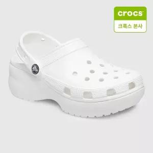 [크록스][크록스 본사] 클래식 플랫폼 클로그 우먼 화이트 206750-100