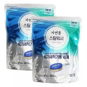 자연퐁 스팀워시 식기세척기용 세제 55개입 x 2팩 올인원 LG 삼성 식세기용 전용 캡슐 세재
