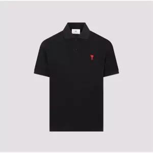 아미 로고 자수 PK 반팔 셔츠 블랙 BFUPL001 760 001 73922543