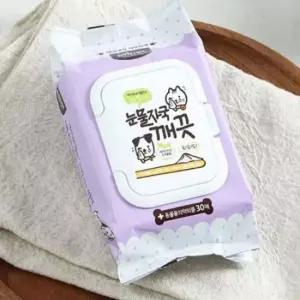 반려동물 전용 세정 티슈 변색예방 눈물자국 제거 30매 캡형 페퍼민트 추출물 첨가 강아지 눈물자국 티슈