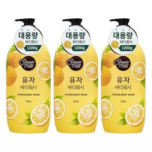 샤워메이트 바디워시 유자 1.2kg 3개