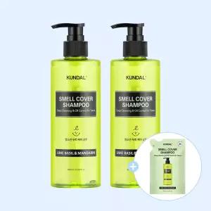 쿤달 올데이 정수리 스멜커버 청소년샴푸 400ml 2개+ 리필 380ml 라임바질앤만다린
