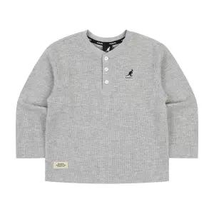 [캉골키즈]헨리넥 와플 티셔츠 SC 0108 그레이