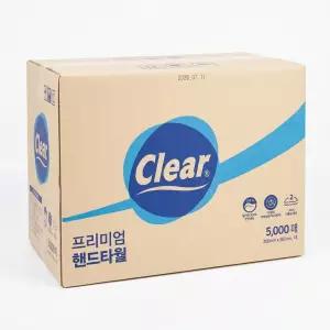 클리어 퓨어 핸드타올 2겹 5,000매 100% 천연펄프 페이퍼타월 물기제거