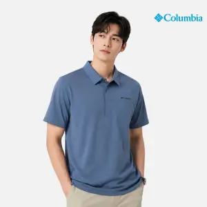[국내백화점] 컬럼비아 반팔티 남성 소로나 폴로 다크블루 등산 카라 아웃도어