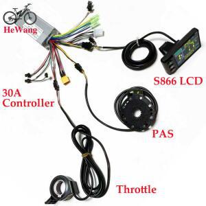 24V 36V 48V 500W 1000W 30A 사인파 브러시리스 모터 컨트롤러 S866 LCD 디스플레이 PAS 및 스로틀 포함 전동 스쿠터/전기 자전거용
