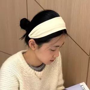 와이드 머리띠 베이직 헤어밴드 아이보리-WFPZYYE