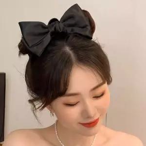 빅 리본 집게핀 올림머리 반묶음 헤어핀 블랙