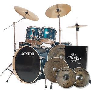 풀세트구성 SONIDO 하이스타 5기통 드럼세트 블루+오메테 Exreme 심벌팩