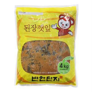 된장깻잎 4kg/반찬단지-밑반찬 깻잎장아찌 무침 절임 밥반찬 식당용