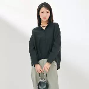 [체이스컬트] 여성 오픈카라 소매 롤업 풀오버 셔츠-DBRG5472C03