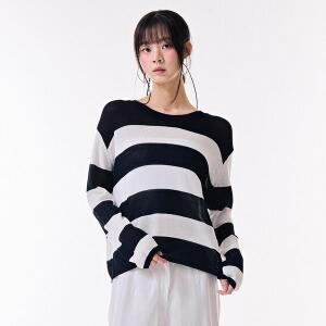 [하프클럽/체이스컬트]여성 단가라 크롭 긴팔 스웨터-DBRG5675D04