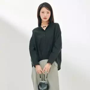 체이스컬트 [본사]여성 오픈카라 소매 롤업 풀오버 셔츠-DBRG5472C03