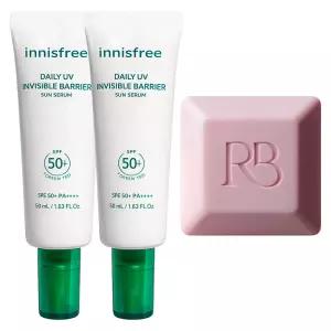 이니스프리 데일리 유브이 수분장벽 선세럼 50mL 2개+향기비누