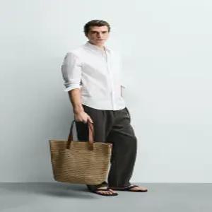 ZARA 꼬임 토트백 - 크림 화이트 3332/720/002