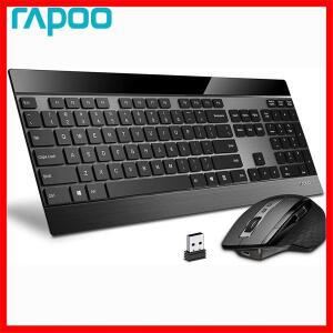 Rapoo 9900M 다중 모드 Bluetooth 무선 키보드 및 마우스 콤보 최대 4개 장치 연결 초슬림 빔