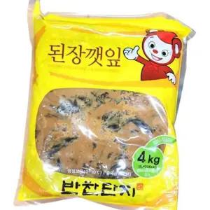 (다올)된장깻잎 4KG 반찬단지 반찬