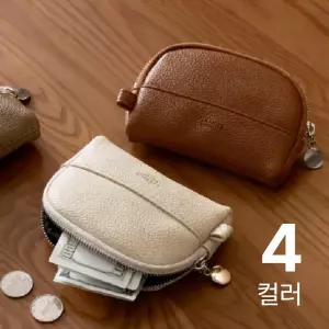반달 레더 미니지갑 동전지갑 카드수납 지퍼 파우치 KK1064