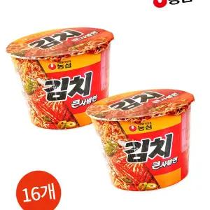 농심 김치 큰사발면 112g 16개 대용량