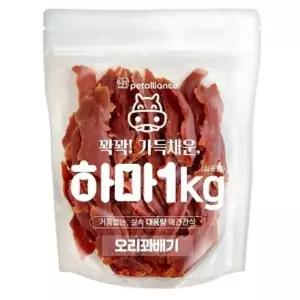 져키 데일리 꽈배기 강아지 오리육포 오리 1P 영양 강아지간식 1kg
