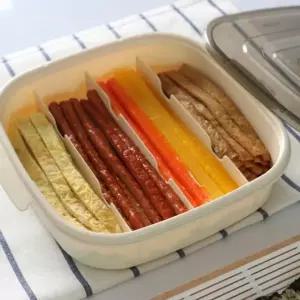 날짜표시 김밥재료 칸칸 보관 용기 도시락 김발 포함 냉장고 식재료 분리 수납 케이스